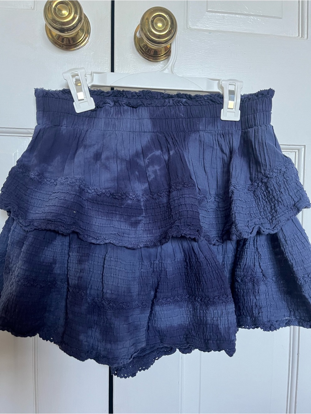 Aerie Tiered Ruffle Mini Skirt in Navy NEVER WORN